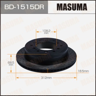 Диск тормозной  Masuma  BD1515DR  перфорированный rear LAND CRUISER PRADO GDJ150L  RH