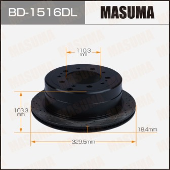 Диск тормозной  Masuma  BD1516DL  перфорированный rear LAND CRUISER HDJ101K  LH