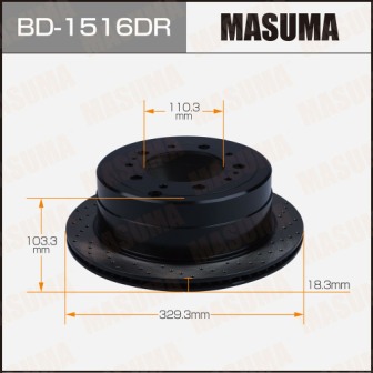 Диск тормозной  Masuma  BD1516DR  перфорированный rear LAND CRUISER HDJ101K  RH