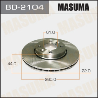 Диск тормозной  Masuma  BD2104  MICRA K12E, NOTE E11E  02