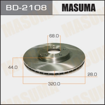 Диск тормозной  Masuma  BD2108  QASHQAI+2 JJ10E  09