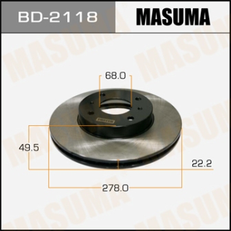 Диск тормозной  Masuma  BD2118  front ALMERA N16, PRIMERA P11E