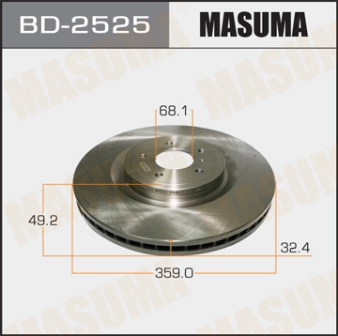 Диск тормозной  Masuma  BD2525  front INFINITI M3756 FX3550