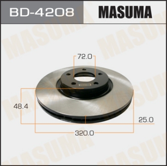 Диск тормозной  Masuma  BD4208  front MAZDA3