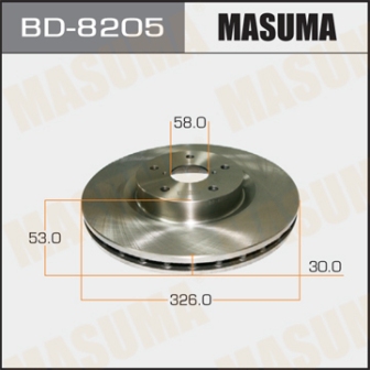 Диск тормозной  Masuma  BD8205  IMPREZA GR, GV  07