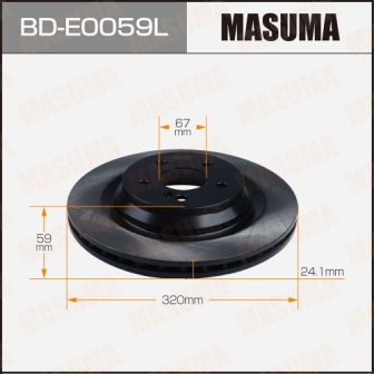 Диск тормозной  Masuma  BDE0059L  rear  AUDI A4, A5  LH