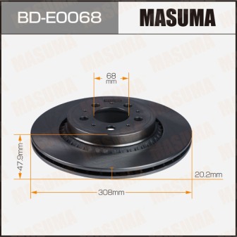 Диск тормозной  Masuma  BDE0068  rear XC90 I