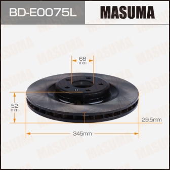 Диск тормозной  Masuma  BDE0075L  front  AUDI A4, Q5