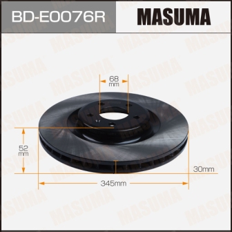 Диск тормозной  Masuma  BDE0076R  front  AUDI A4, Q5  RH