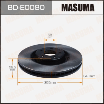 Диск тормозной  Masuma  BDE0080  front  AUDI A6, A7, A8
