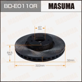 Диск тормозной  Masuma  BDE0110R  перфорированный front MERCEDESBENZ ECLASS (W212)  RH