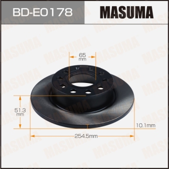 Диск тормозной  Masuma  BDE0178  rear  SKODA OCTAVIA  05