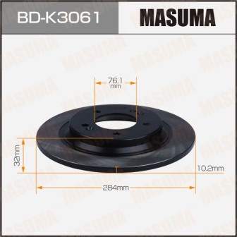 Диск тормозной  Masuma  BDK3061  rear I30 IIISONATA VIICEED IIIOPTIMA IVPROCEED (CEED)