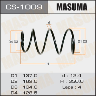 Пружина подвески Masuma CS-1009 front COROLLA FIELDER ZZE122