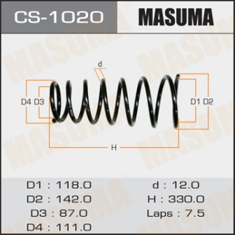 Пружина подвески Masuma CS-1020rear CARINA  CORONA AT19, AT21, CT190