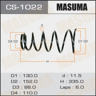 Пружина подвески Masuma CS-1022 rear COROLLA AE101, CE100