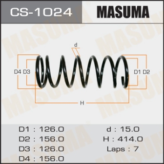Пружина подвески Masuma CS-1024 rear CROWN JZS141, JZS143