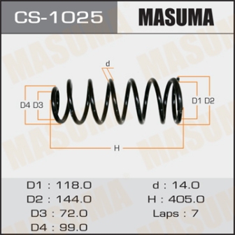 Пружина подвески Masuma CS-1025 rear HILUX SURF KZN185, KDN185