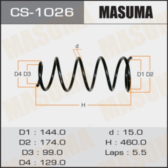 Пружина подвески Masuma CS-1026 rear LAND CRUISER HDJ81, FZJ80