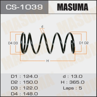 Пружина подвески Masuma CS-1039 front CORONA ST191