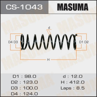 Пружина подвески Masuma CS-1043 rear CROWN GS151