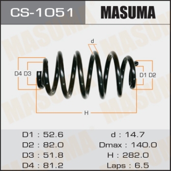 Пружина подвески Masuma CS-1051 rear PROBOX NCP50