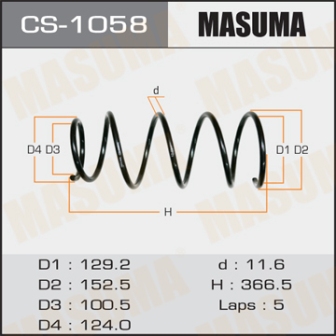 Пружина подвески Masuma CS-1058 front VITZ NCP10, SCP10