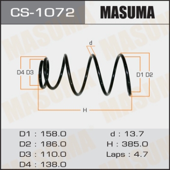 Пружина подвески Masuma CS-1072 front CAMRY ACV3, MCV30