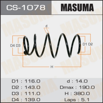 Пружина подвески Masuma CS-1078 front CAMRY ACV30, MCV30, ACV35