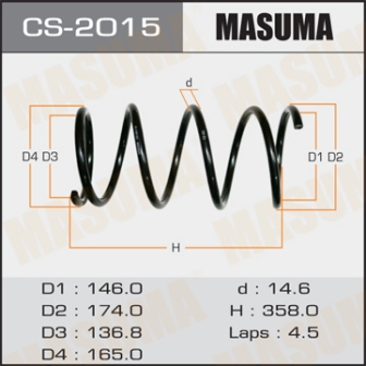 Пружина подвески Masuma CS-2015 front X-TRAIL T30, NT30