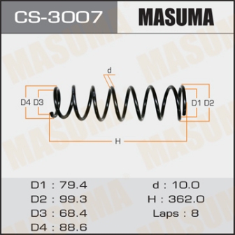 Пружина подвески Masuma CS-3007 rear LANCER CS2A, CS5A, CS6A, CS9A, CS5AR, CS5Z