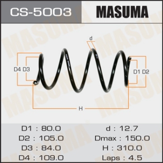 Пружина подвески Masuma CS-5003 front FIT GD1
