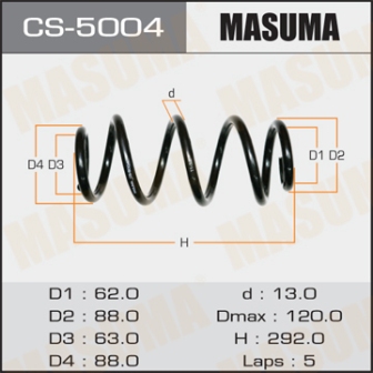 Пружина подвески Masuma CS-5004 rear FIT GD1
