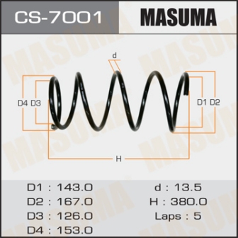 Пружина подвески Masuma CS-7001 front FORESTER SF5