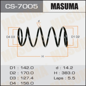 Пружина подвески Masuma CS-7005 front FORESTER SG5