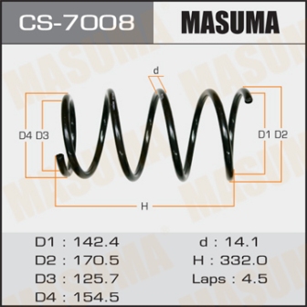 Пружина подвески Masuma CS-7008 front FORESTER SG5