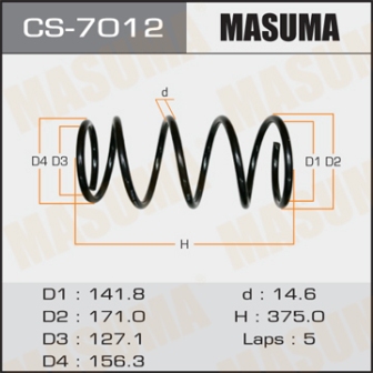 Пружина подвески Masuma CS-7012 front FORESTER SG9