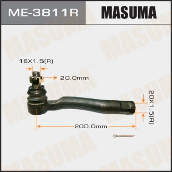 Наконечник рулевой тяги Masuma ME-3811R out RH L CRUISER 100 LEXUS -2000.08