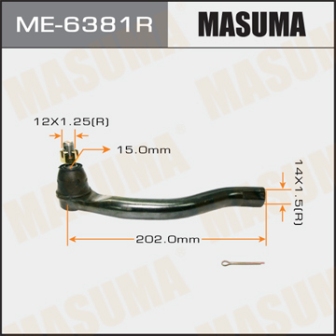 Наконечник рулевой тяги Masuma ME-6381R CIVIC FD1 FD3