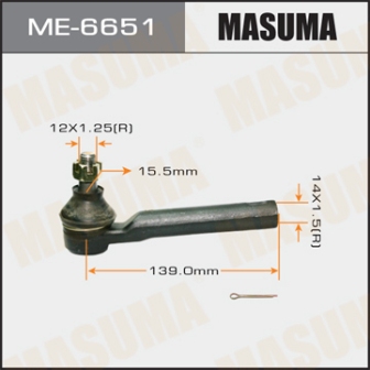 Наконечник рулевой тяги Masuma ME-6651 LEGACY BL5