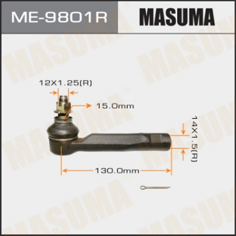 Наконечник рулевой тяги Masuma ME-9801R out RH S15 E10 JCG10 11 17