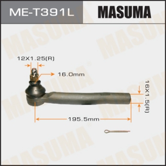 Наконечник рулевой тяги Masuma ME-T391L KLUGER VENZA GSU40 AGV1