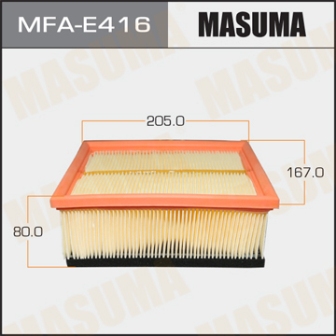 Воздушный фильтр Masuma   MFA-E416  PEUGEOT 206 V1600, V2000   1998~