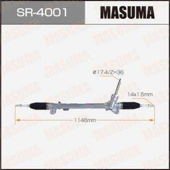 Рейка рулевая Masuma SR-4001 MAZDA 3, MAZDA 6 BM, GJLHD (левый руль)