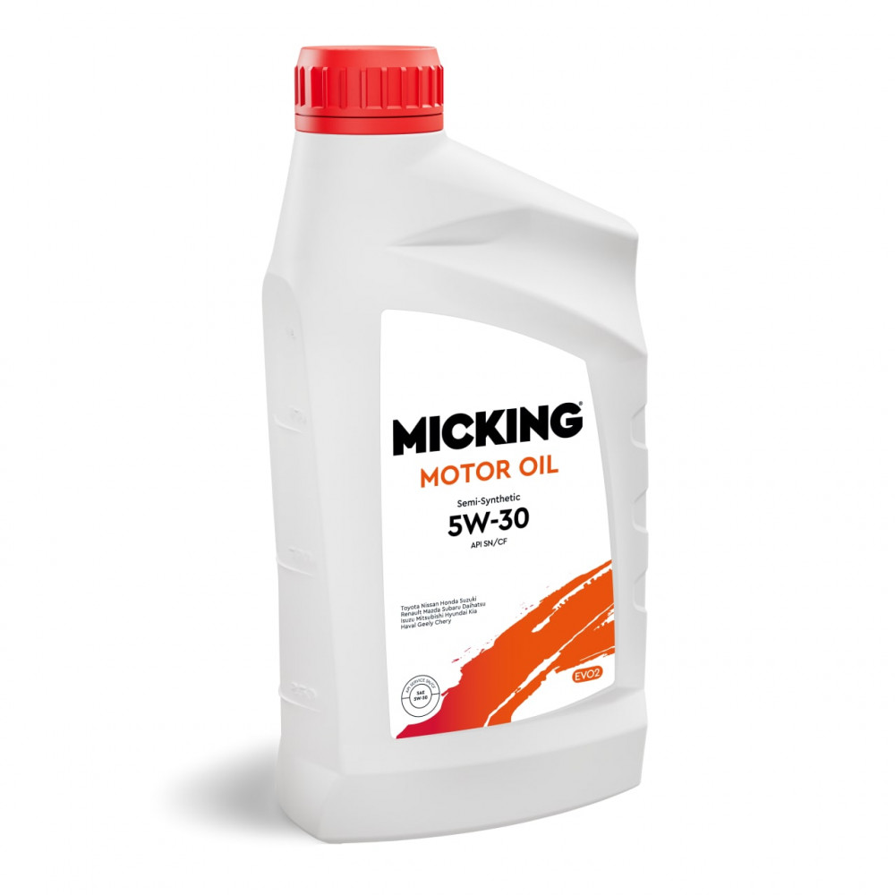 MICKING M2149 Моторное масло EVO2 5W-30 полусинтетическое API SN/CF для бензиновых и дизельных двигателей 1л