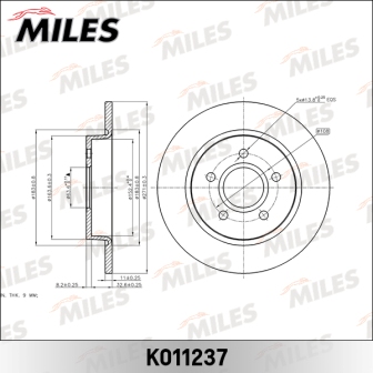 MILES K011237 Диск тормозной