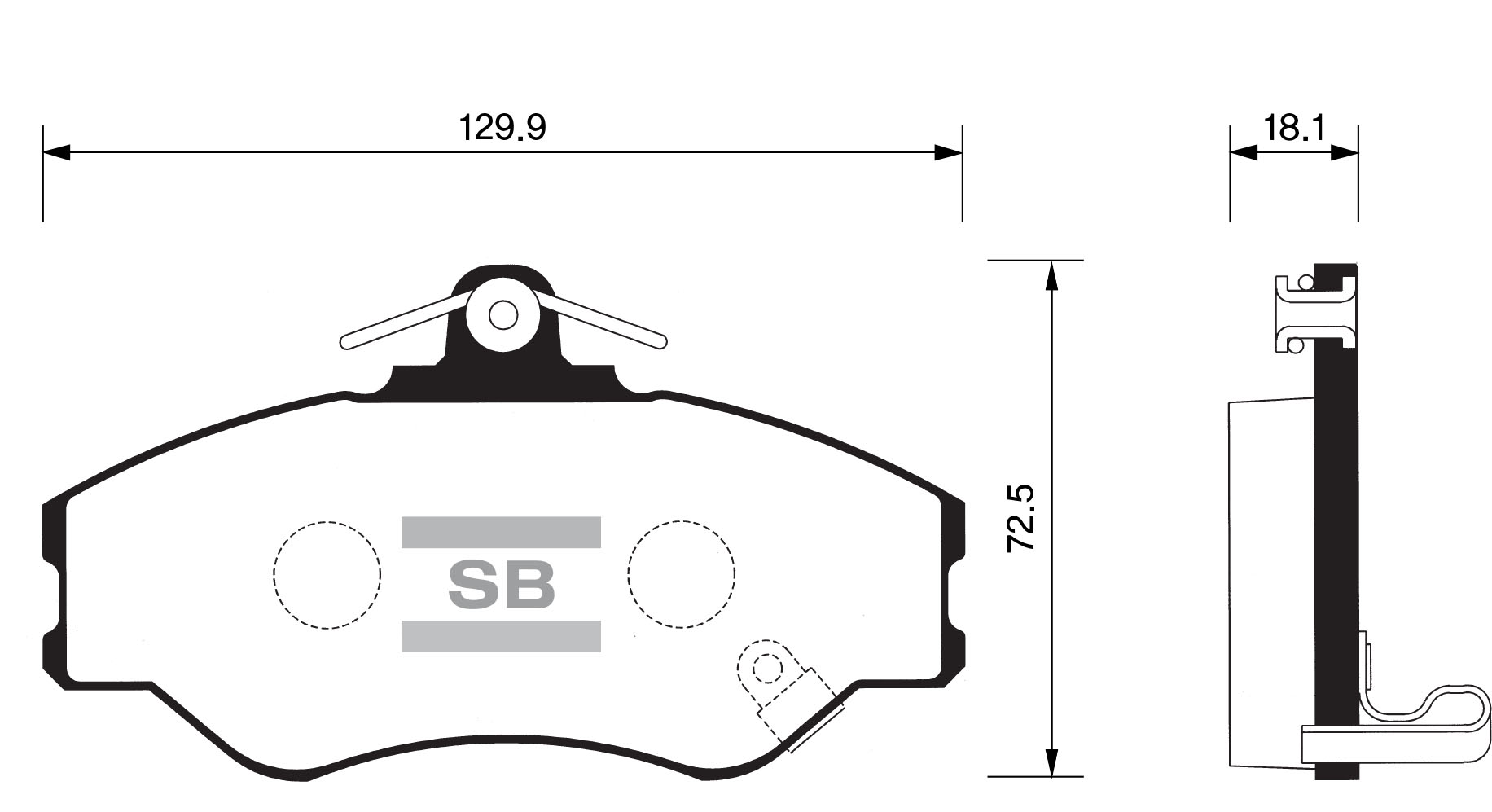 Тормозные колодки дисковые Hyundai H100 2.4i-2.5D 93 SP1072 SANGSIN