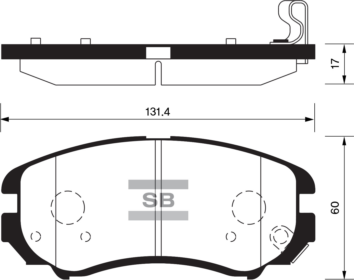 Тормозные колодки дисковые Hyundai Elantra 1.6-2.0i-1.6CRDi 06 SP1202 SANGSIN