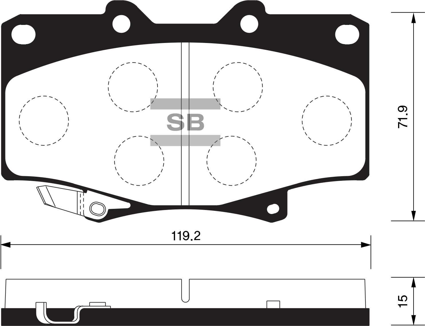 Колодки тормозные дисковые Toyota Land Cruiser 2.4-4.5-2.4D-4.2TD 90 SP1217 SANGSIN