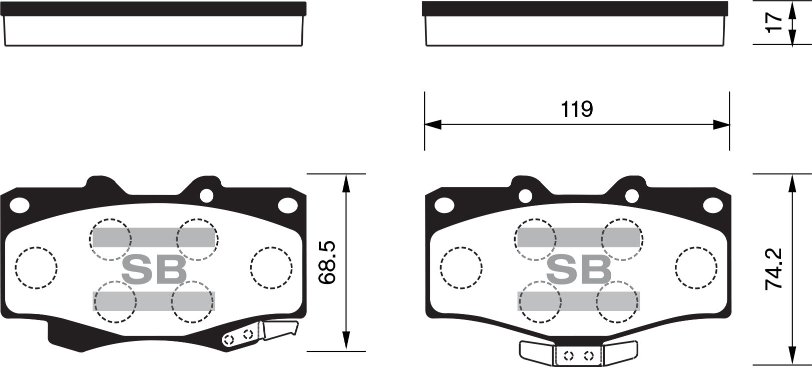 Тормозные колодки дисковые Toyota Land Cruiser 4.0-4.2TD 90-4Runner 2.4-3.0TD 87-96 SP1222 SANGSIN